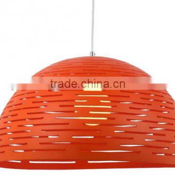 Indoor Hemispherical Modern Metal Pendant Lights Orange Ball Hanging Lamps