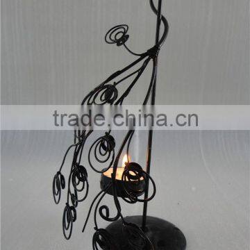 Factory Customize Metal Candle Holder /Peacock candle holder