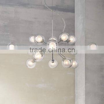 11.14-1 Have a little fun with your decor Sputnik style fixtures Glass Sphere 15-Light Pendant Chandelier