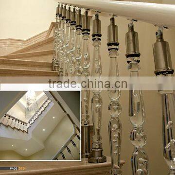 clear acrylic crystal baluster for staircase and stair railing