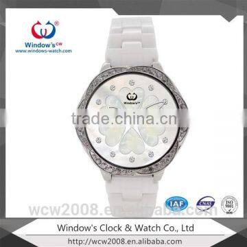 Classic Style Fashion Lady Stainless Steel Back Watch Ceramic Watch
