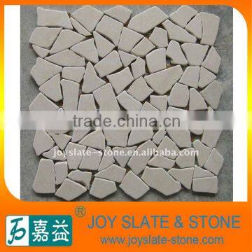 random interlocking mosaic marble stone tiles with mesh-back