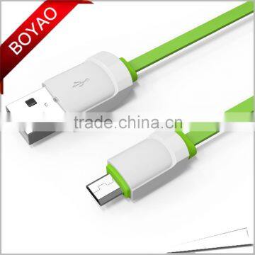 cheap factory 2 in 1 cell phone usb cable, flat charging data cable wholesale