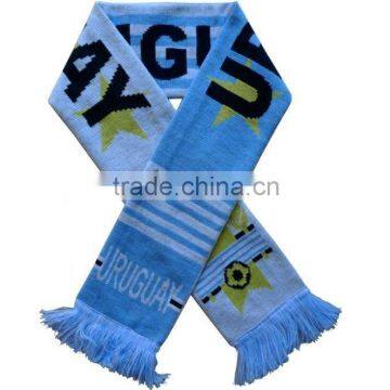 custom knitted acrylic soccer scarf