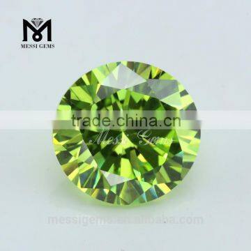 Brilliant cut round 1.0mm cz stone apple green synthetic loose stone