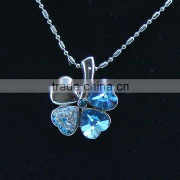 Hotsell Four Leaf Leaves Clover Rhinestones Necklaces Health Energy Magnetic Zircon Pendant