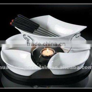 durable fine porcelain chocolate fondue set H7138