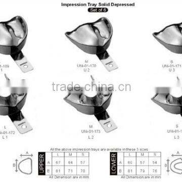 Dental Impression Trays Set Of 6 Made of 18/8 Stainless Steel