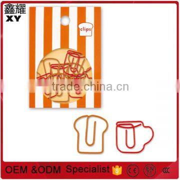 Wholesale price Promotional gifts custom colorful fancy cup shape paper clip with paper box