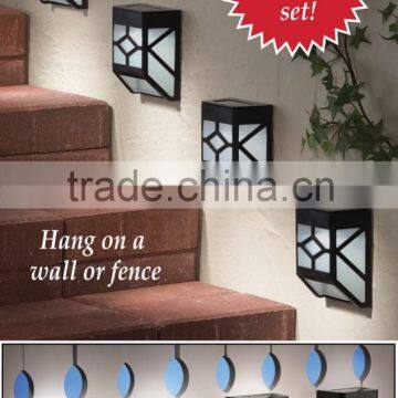 Pack of 4 High Power Wall Mount Solar LED Light Outdoor Yard Path Landscape Fence Lamp