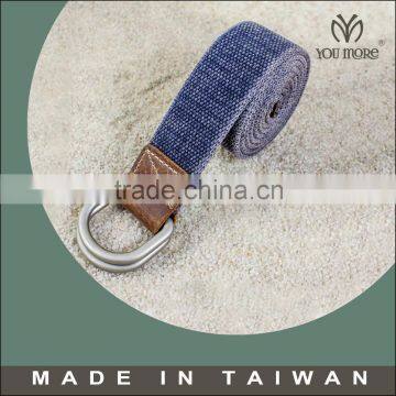 Double D rings cotton webbing belt rolls