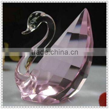 Excellent Swan Pink Crystal Figurines For Wedding Decoration