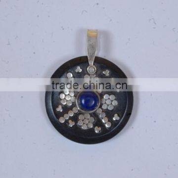 falak gems antique design silver wooden pendants