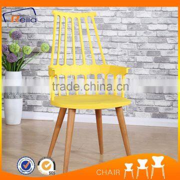 New Design Dining Room Plastic Chair With Wood Legs photo-2
