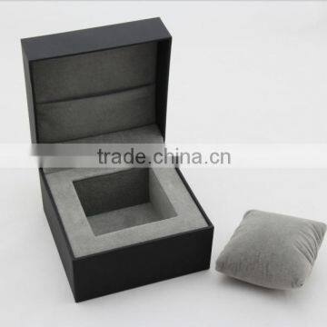 High Quality Black Plastic Paper Clamshell Watch Box Packaging With Pillow photo-4