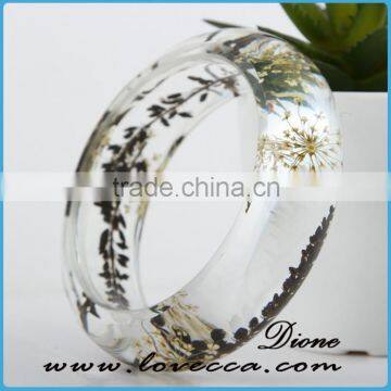 Hot sale female fashion real resin flower bangle wholesale