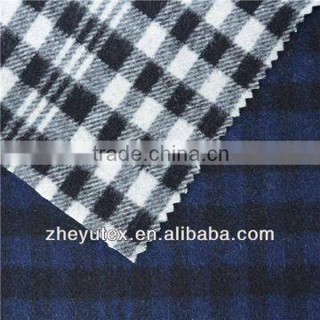 small check pattern tartan napped wool fabric