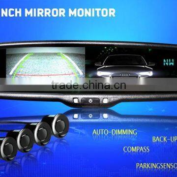 made in china compass temperature anti-glare car rearview mirror with high brightness monitor display