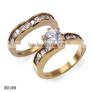 New fancy latest designs stainless steel cz diamond engagement rings