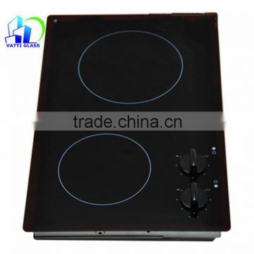 4mm Black Ceramic Glass For Cook top Gas Stove Glass With Silk Screen