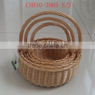 new design of willow basket with high handle