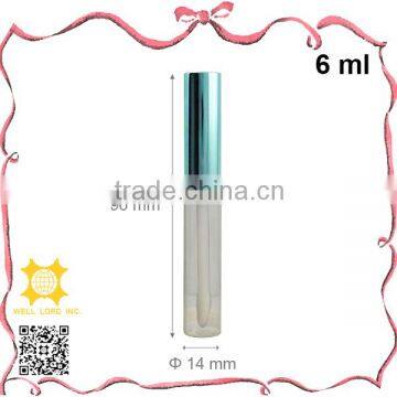 6ml shining screen printing screw on blue cap lip gloss