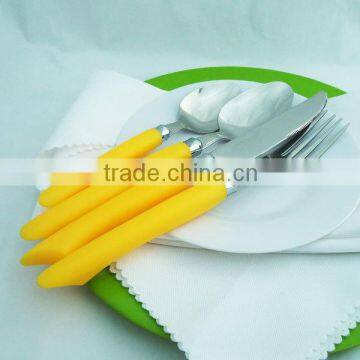 Plastic spork with stainless steel cutlery