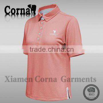 Short sleeves knitted 100% polyester quick dry polo shirt with low price