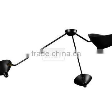 Manufacturer's Modern design Serge Mouille Ceiling Lamp Three Rotating Straight Arms