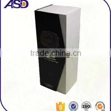 magnetic folding one bottle carrier/paper wine box customized logo printing