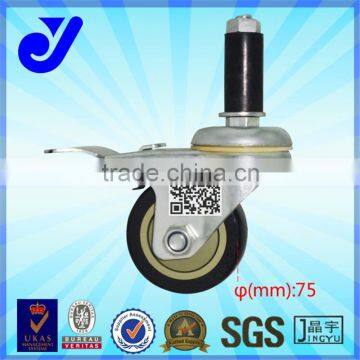 JY-305|Swivel caster with brake|Small rubber caster wheel|3 inch adjustable caster