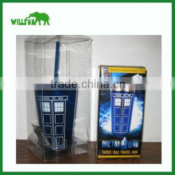 Double wall plastic straw cup