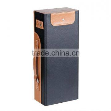 Chinese Factories Wholesale Custom PU Leather Single Bottled Wine Box, Black Beautiful Gift Box