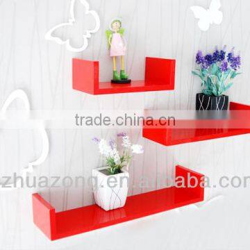 U-shaped High Gloss Wall Shelves/ MDF CD Rack