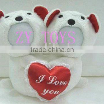 Valentine Bear of 3d face plush toy