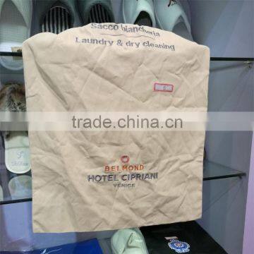 Custom Embroidered Logo 100% Cotton Hotel Laundry Dry Cleaning Bag (XJJY1)