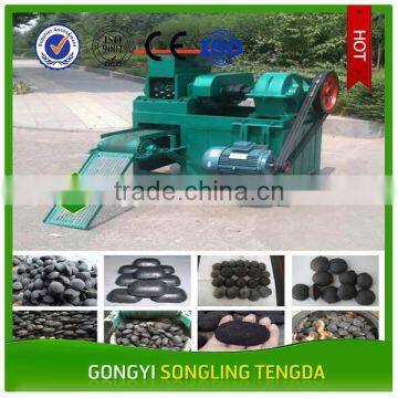Low Cost Double Roller Coal Ball Press Machine Bbq Charcoal Ball Briquette Making Machine