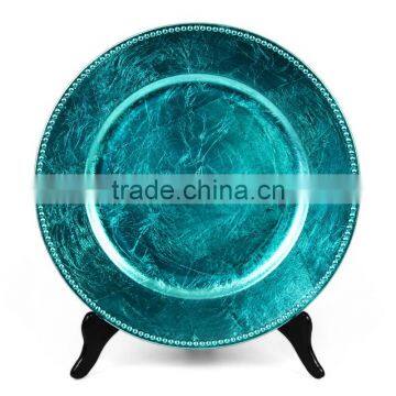 PE Green Plastic Type and Dishes & Plates Dinnerware Type wedding charger plates/plastic plates for weddings