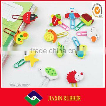 OEM cute promotional silicone plastic woven bookmark