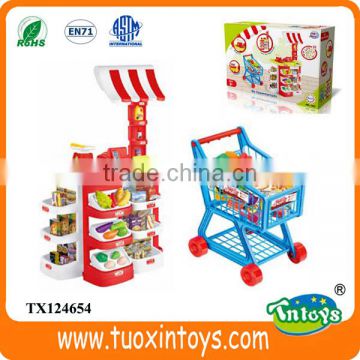 Kids supermarket shopping toy car shopping trolley, shopping cart toy