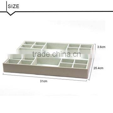 Faux Leather 21-division Drawer Tray, Accessory Show Box photo-3