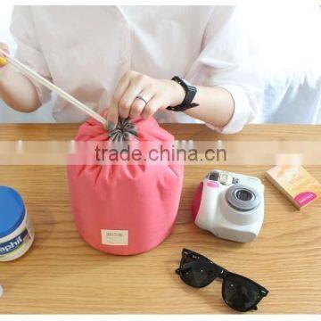 New Han Edition Cylinder Large Volume Waterproof Draw String Washing Digital Multifunctional Travel to Receive Cosmetic Bag photo-5