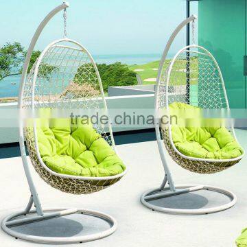 Outdoor indoor swing hanging chair with stand patio swing chair