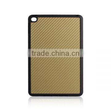 Newest TPU+PC carbon fiber leather case phone cover for iPad Mini 4, custom phone case