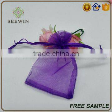 Fancy Wedding Mini Sheer Soft Slight Purple Organza Bags photo-2