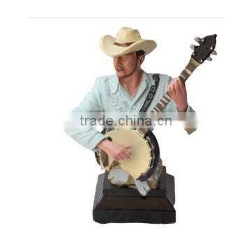 Promotional antique Western Cow boy resin musician statues