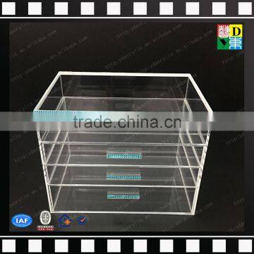 2016 Manufacturer supply acrylic 3 drawer counter top makeup organizer, acrylic 5 tiers drawers cosmetic organizer