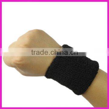 black 100% cotton sweat wrist band