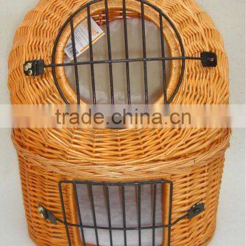 Exquisite and durable wicker pet cage , wicker cat carrier
