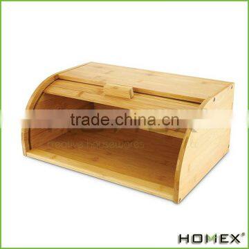 Bamboo Vintage Bread Bin w Roll Top Closure Homex BSCI/Factory